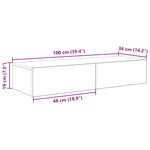 vidaXL Étagère murale avec tiroirs blanc 100x36x19cm bois d'ingénierie
