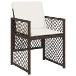 vidaXL Chaises de jardin avec coussins lot de 4 marron résine tressée