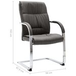 vidaXL Chaise de bureau cantilever Gris Tissu