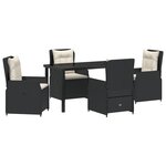vidaXL Ensemble de salle à manger de jardin 5 pièces noir poly rattan