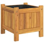 vidaXL Jardinière avec doublure 31x31x30 cm bois massif d'acacia