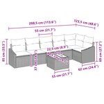 vidaXL Ensemble de canapé de jardin 6 pièces avec coussins Marron Poly Rotin