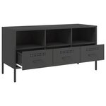 vidaXL Meuble TV noir 100 5x39x50 5 cm acier