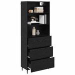 vidaXL Haut Armoire avec tiroir Chêne noir 69 5 x 34 x 180 cm