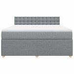 vidaXL Sommier à lattes de lit avec matelas Gris clair 180x200cm Tissu