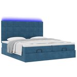 VidaXL Cadre de lit ottoman avec matelas bleu foncé 180x200 cm velours