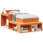 vidaXL Cadre de lit sans matelas cire marron 75x190 cm bois pin massif
