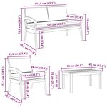 vidaXL Ensemble Bistro 4 pièces avec des coussins en bois d'acacia solide.
