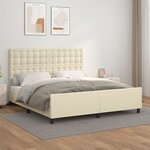 vidaXL Cadre de lit avec tête de lit Crème 160x200 cm Similicuir