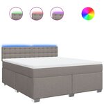 vidaXL Sommier à lattes de lit avec matelas Taupe 180x200 cm Tissu