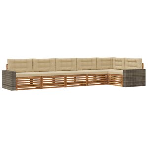 vidaXL Ensemble de canapés d'extérieur 6 pc Naturel et Beige Polyester