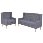 Ensemble de canapés 2 Pièces tissu gris