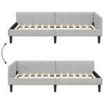 vidaXL Cadre de lit d'angle avec tête de lit Gris clair 90 x 190 cm