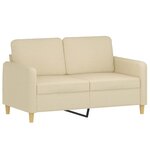 vidaXL Canapé 2 places avec oreillers décoratifs crème 120 cm tissu