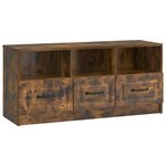 vidaXL Meuble TV Chêne fumé 102 x 34 5 x 47 cm Bois d'ingénierie