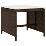 vidaXL Ensemble à manger de jardin avec coussins 15 Pièces marron rotin