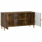 vidaXL Meuble TV Chêne fumé 102 x 34 5 x 50 cm Bois d'ingénierie