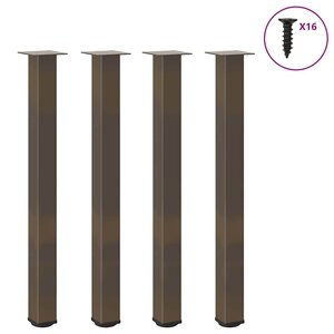 vidaXL Pieds de table de bar 4 pièces Acier naturel 90-92 cm Acier