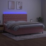 vidaXL Sommier à lattes de lit matelas et LED Rose 200x200 cm Velours