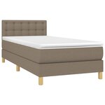 vidaXL Sommier à lattes de lit avec matelas Taupe 90x190 cm Tissu