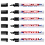 Marqueur Permanent Spécial Industrie 8300 Noir Pointe Ronde 1 5-3 mm x 6 EDDING
