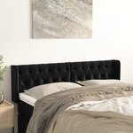 vidaXL Tête de lit avec oreilles Noir 163x16x78/88 cm Velours