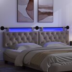 vidaXL Tête de lit suspendue Taupe Tissu