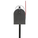 Boite à lettres us mailbox design américain gris argenté avec support