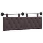 vidaXL Tête de lit suspendue Marron foncé Tissu
