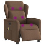 vidaXL Fauteuil inclinable de massage électrique marron tissu