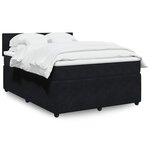 vidaXL Sommier à lattes de lit avec matelas Noir 140x200 cm Velours