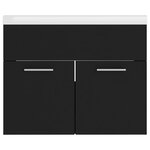 vidaXL Armoire d'évier avec lavabo intégré Noir Aggloméré