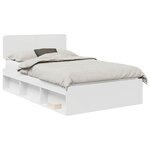 vidaXL Cadre de lit avec tête de lit Blanc 120 x 190 cm Pin massif
