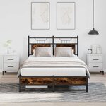 vidaXL Cadre de lit sans matelas chêne fumé 120x200 cm bois ingénierie