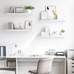vidaXL Étagère Murale 4 Pièces Marbre blanc 90 x 23 5 x 4 cm