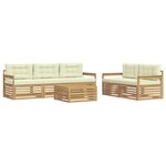 vidaXL Ensemble de canapés d'extérieur 6 pc Blanc et crème