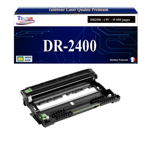 T3AZUR - Kit Tambour compatible avec Brother DR2400 pour Brother DCP-L2510D  DCP-L2512D  DCP-L2530DW  DCP-L2537DW  DCP-L2550DN