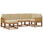 vidaXL Ensemble de canapés d'extérieur 6 pc Naturel et Beige Polyester