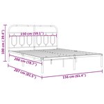 vidaXL Cadre de lit métal sans matelas avec tête de lit noir 150x200cm