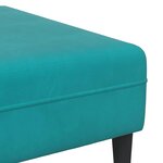 vidaXL Canapé en velours avec coussin 3 Pièces Turquoise 208 cm Velours