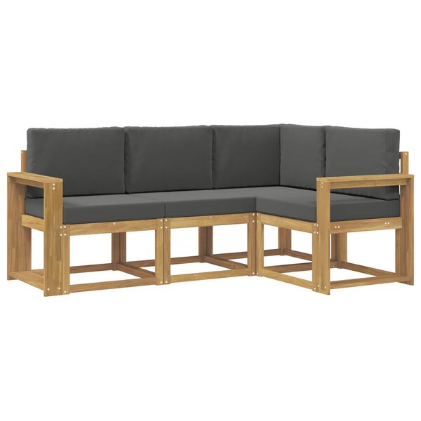vidaXL Ensemble de canapés d'extérieur 4 Pièces Blanc et anthracite