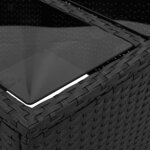 vidaXL Salon de jardin avec coussins 2Pièces noir résine tressée et verre