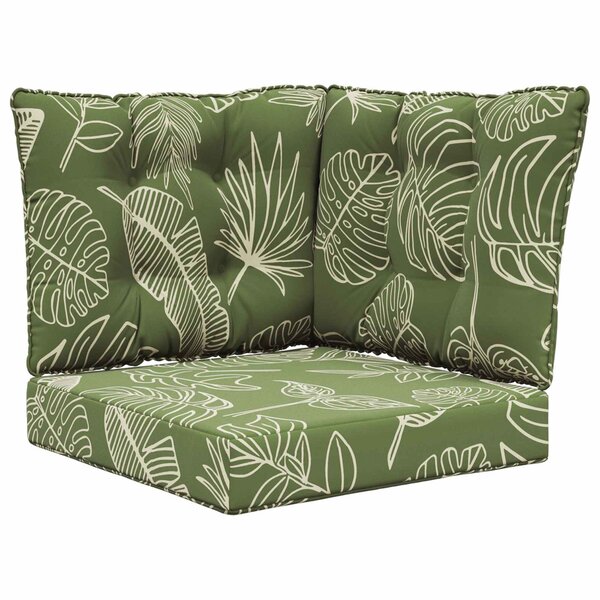 vidaXL Coussin de canapé d'extérieur 3 Pièces Modèle feuille Polyester