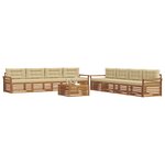 vidaXL Ensemble de canapés d'extérieur 9 Pièces Naturel et Beige