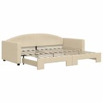 vidaXL Lit de jour avec gigogne sans matelas crème 90x200 cm