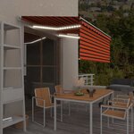 vidaXL Auvent rétractable manuel store LED 3 5x2 5 m Orange et marron