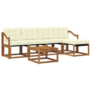 vidaXL Ensemble de canapés d'extérieur 6 pc Naturel et Crème