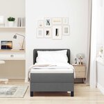 vidaXL Lit boxspring avec matelas Gris foncé 80 x 200 cm tissu