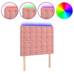 vidaXL Tête de lit à LED Rose 90x5x118/128 cm Velours