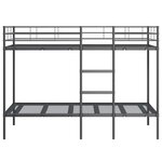 vidaXL Lit superposé sans matelas noir 107x203 cm acier